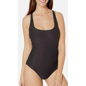 New Athena Tank One Piece Swimsuit Womens 12 Black Bathing Suit Plus